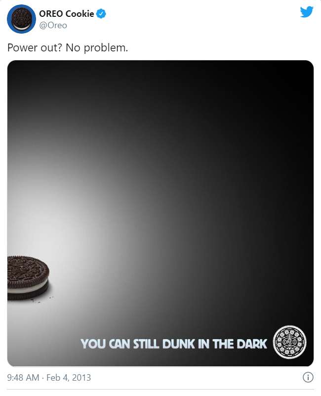 Oreo Dunk in the Dark Tweet