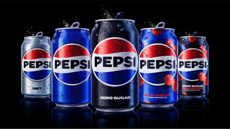 pepsi new cans with new logo and rebrand