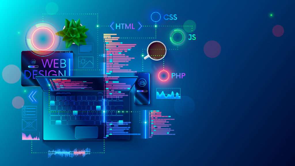 top-down image of devices representing optimizing web design and content