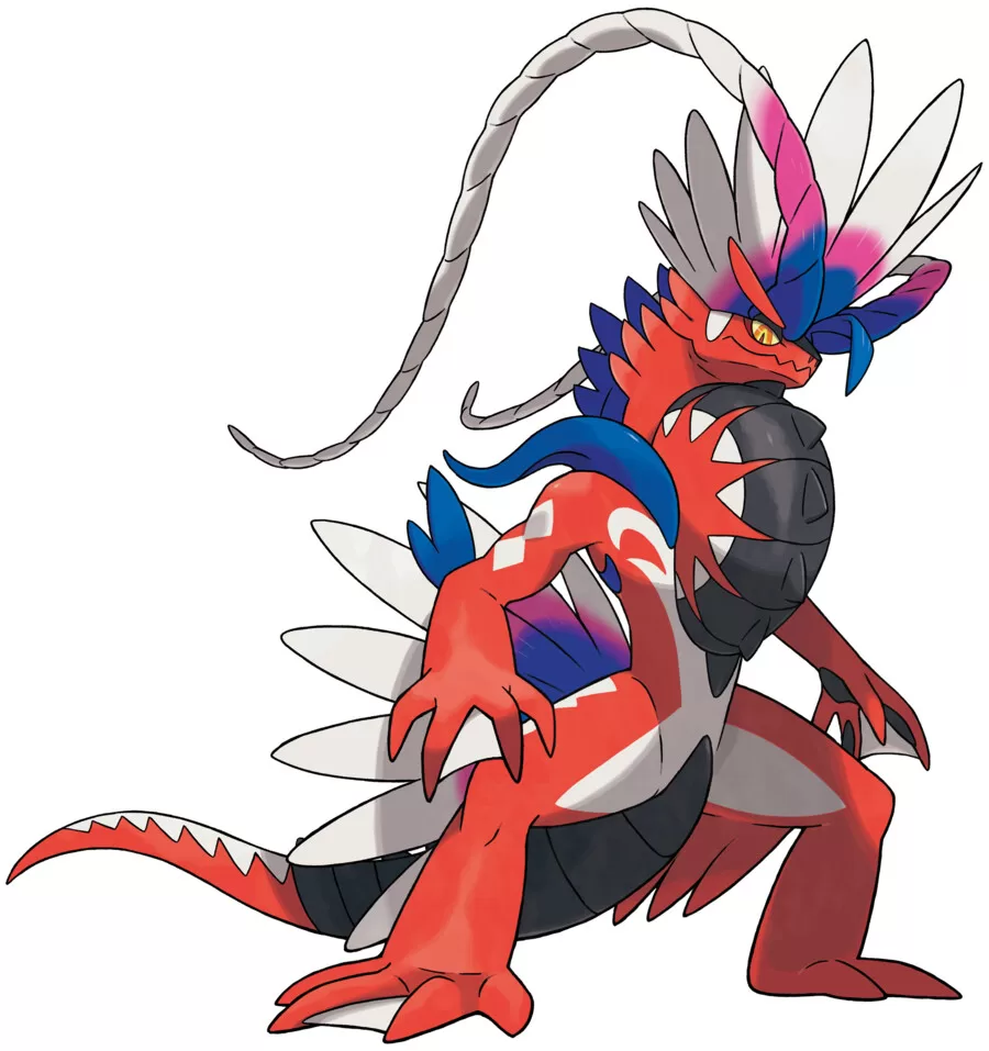 cartoon image of koraidon from Pokemon introduced in Generation 9